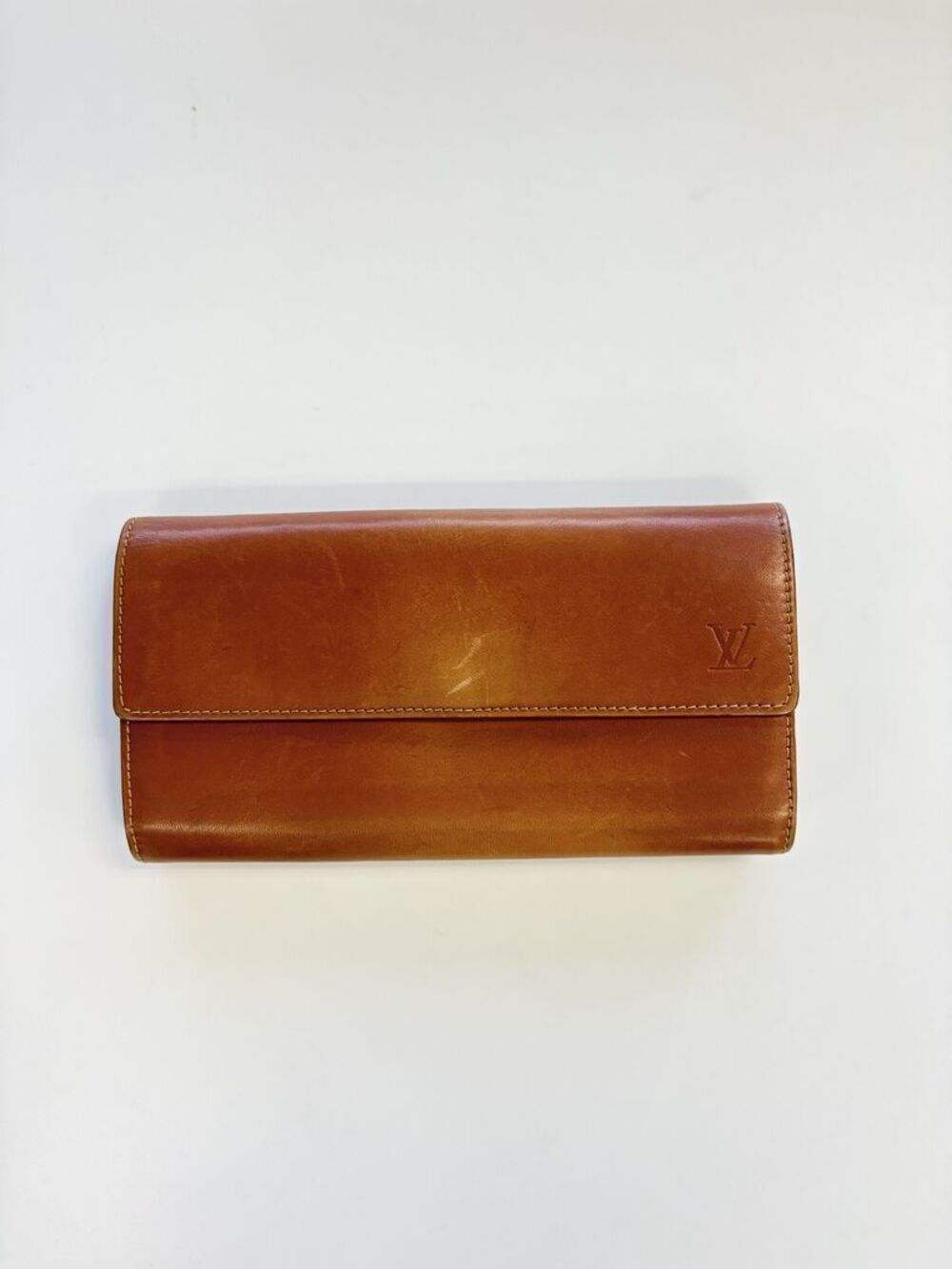 Louis Vuitton Tan Natural Leather Long Flap Wallet